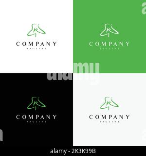 Ein Baumlogo mit modernen und raffinierten Initialen des er-Buchstabens Stock Vektor