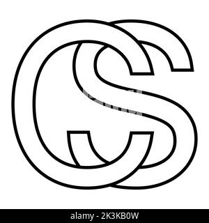 Logo Zeichen cs sc Symbol Spiel Zähler Buchstaben c s Stock Vektor