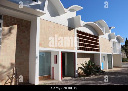 Pilar i Joan Mirò Stiftung, Palma de Mallorca. Seitenansicht des Sert Studios. Stockfoto