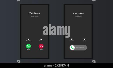 Abstraktes flaches Design einfacher Vektor akzeptieren klingelnde Smartphone-Konzept. Telefonsymbol isoliert auf einer weißen Hintergrundgrafik Stock Vektor
