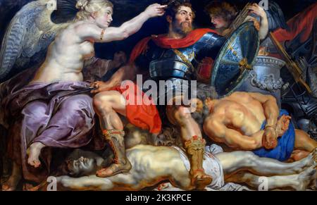 Der Triumph des Siegers von Peter Paul Rubens (1577-1640), Öl auf Leinwand, c. 1614 Stockfoto