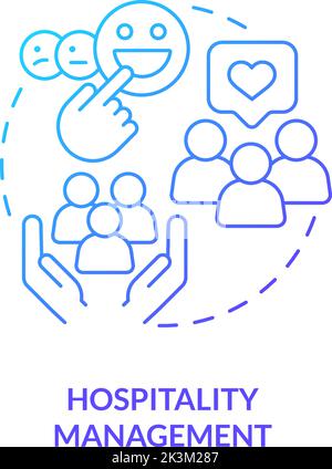 Blaues Gradientenkonzept für das Hospitality Management Stock Vektor