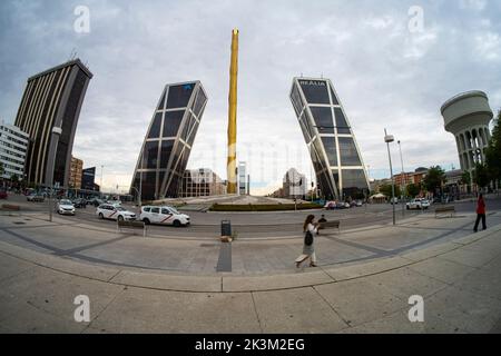 Madrid, Spanien, September 2022. Panoramasicht auf den Castillo-Platz im Stadtzentrum Stockfoto