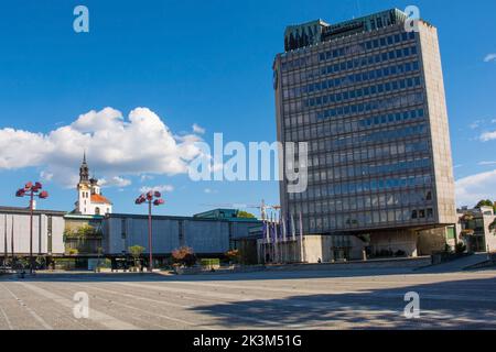 Ljubljana, Slowenien - September 4. 2022. Platz der Republik oder Trg Republike im Zentrum von Ljubljana, Slowenien Stockfoto