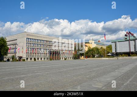 Ljubljana, Slowenien - September 4. 2022. Platz der Republik oder Trg Republike im Zentrum von Ljubljana, Slowenien Stockfoto