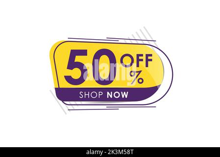 Eine Vektordarstellung von 50 Prozent Rabatt Stock Vektor