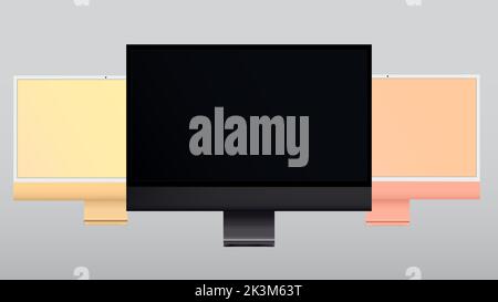 Realistische computer monitor auf transparentem Hintergrund isoliert. Vektor mockup. Vector Illustration. Stock Vektor