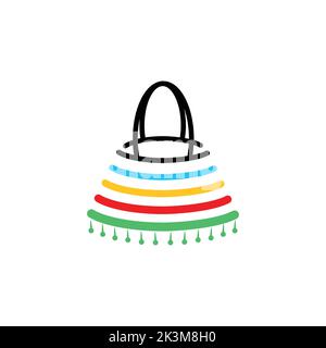 Eine Vektordarstellung einer einzigartigen und coolen afrikanischen Einkaufstasche Illustration Logo Stock Vektor