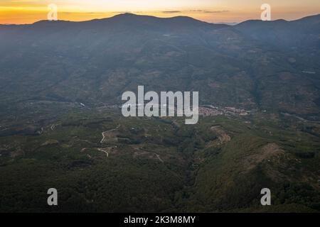 Sonnenuntergang im Jerte Valley. Extremadura. Spanien. Stockfoto