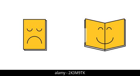Eine Ikone mit gelben Büchern vor weißem Hintergrund Stock Vektor