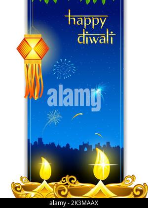 Eine farbenfrohe Ton-Diya-Lampen, die während der diwali-Feier angezündet werden Stockfoto