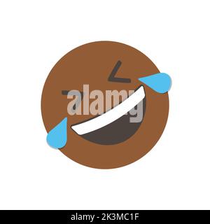 Lachend auf dem Boden Rollen. Vektor-Illustration. Emoji. Isoliert auf weißem Hintergrund. Für Emoticon Zeichen Design-Sammlung. Für ui-Schnittstelle Stock Vektor