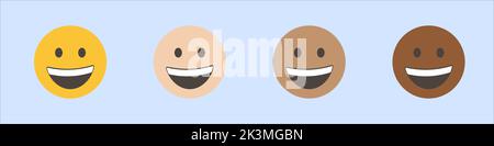 Lächeln, grinsen. 3D stilisierte Vektor-Symbol. Realistische Emoticon. Isoliert in weißem Hintergrund. Für Emoticon Zeichen Design-Sammlung. Für Schnittstelle Stock Vektor