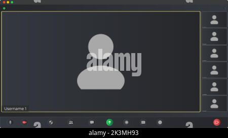 Benutzeroberfläche für Videokonferenz-Vorlagen. Online-Konferenz-Meeting. Online-Chat für Geschäftsseminare. Digitale Kommunikation. Vector UI-Bildschirm. Stock Vektor