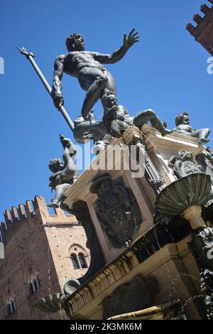 Giambologna Neptun-Brunnen Piazza Del Nettuno Bologna Italien Stockfoto