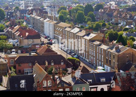 Eine Luftaufnahme des Chapel Place in der Stadt Ramsgate, Kent Stockfoto