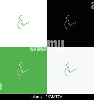 Eine Vektordarstellung eines Baumlogos mit modernen und raffinierten Initialen des er-Buchstabens Stock Vektor