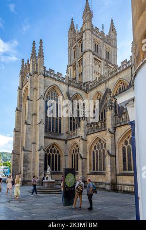 Historische Abtei von Bath in Bath, Somerset, Großbritannien. Stockfoto