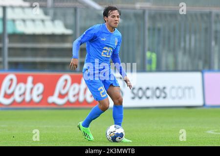 26.. September 2022; Stadio Teofilo Patini, Castel di Sangro Italien; Freundschaftsspiel U21 2022 Fußball, Italien gegen Japan; Emanuel Vignato von Italien Stockfoto