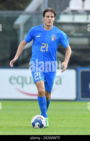 26.. September 2022; Stadio Teofilo Patini, Castel di Sangro Italien; Freundschaftsspiel U21 2022 Fußball, Italien gegen Japan; Nicolo Fagioli von Italien Stockfoto