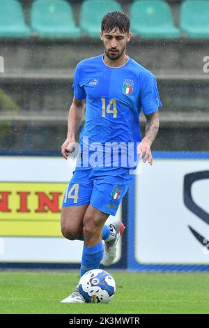 26.. September 2022; Stadio Teofilo Patini, Castel di Sangro Italien; Freundschaftsspiel U21 2022 Fußball, Italien gegen Japan; Mattia Viti von Italien Stockfoto