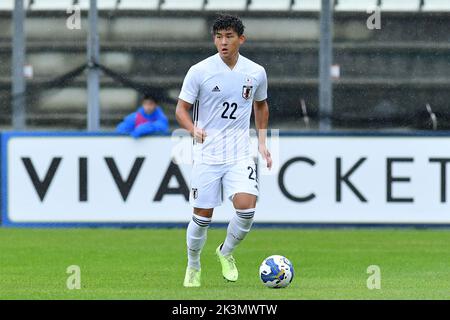 26.. September 2022; Stadio Teofilo Patini, Castel di Sangro Italien; Freundschaftsspiel U21 2022 Fußball, Italien gegen Japan; Ryuya Nishio aus Japan Stockfoto