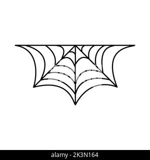 Spinnennetz. Halloween handgezeichnetes Spinnennetz. Vektorgrafik isoliert auf Weiß. Stock Vektor