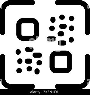 QR-Code-Vektor-Symbol. Spezielle Identitätsdarstellung als einfaches Zeichen und trendiges Symbol für Design, Webseiten-Präsentation oder Apps-Elemente Stock Vektor