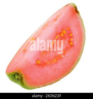 Guava isoliert auf weißem Hintergrund, Beschneidungspfad, volle Schärfentiefe Stockfoto