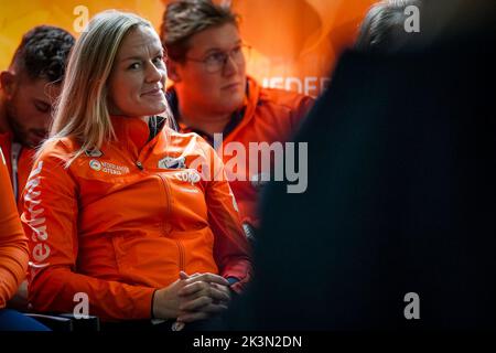 ARNHEM, NIEDERLANDE - 27. SEPTEMBER: Geke van den Berg aus den Niederlanden bei einer Teampräsentation vor der Taschkent 2022 Judo-Weltmeisterschaft im Sportcentrum Papendal am 27. September 2022 in Arnhem, Niederlande (Foto: Rene Nijhuis/Orange Picturs) Stockfoto