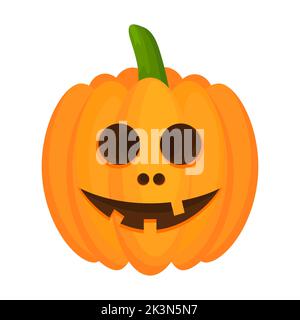 Halloween Kürbis Charakter. Abbildung: Urlaub im Herbst. Vektorgrafik isoliert auf Weiß. Stock Vektor