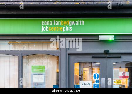 Job Center Plus Büro in Llandudno, Nordwales, Großbritannien. Stockfoto