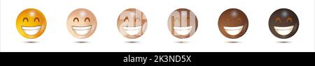 3D Lächeln. Vektorgrafik. Realistisches Emoticon. 3D Emoticon für das Web. Vector Emoticon. Für App Stock Vektor