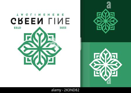 Eine Illustration des Lotus-Schmucklogos mit Blumenmotiv Stock Vektor