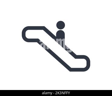 Symbol für Aufsteigen der Rolltreppe. Konzept der Prävention und Sicherheit. Stock Vektor