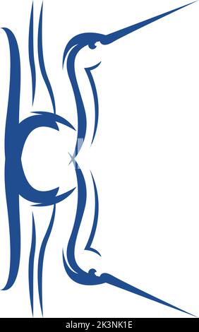 Vorlage zur Illustration von Heron-Logo-Symbolen Stock Vektor