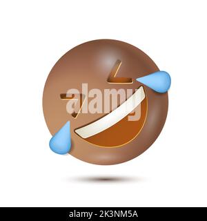 Lachend auf dem Boden Rollen. Vektor-Illustration. Lächelndes Emoticon Charakter Design. 3D Emoticon für das Web. Vector Emoticon. Für Interface Stock Vektor