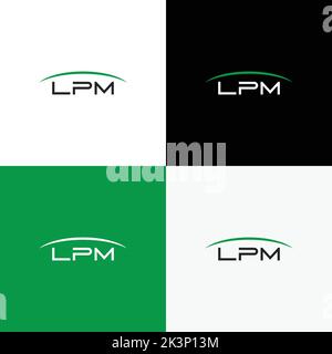 Ein modernes Logo mit den Initialen LPM Luxury in verschiedenen Farben Stock Vektor