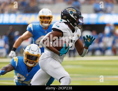 Jacksonville Jaguars wide receiver Zay Jones (7) runs during an NFL  football game against the Washington Commanders, Sunday, Sept. 11, 2022 in  Landover. (AP Photo/Daniel Kucin Jr Stock Photo - Alamy