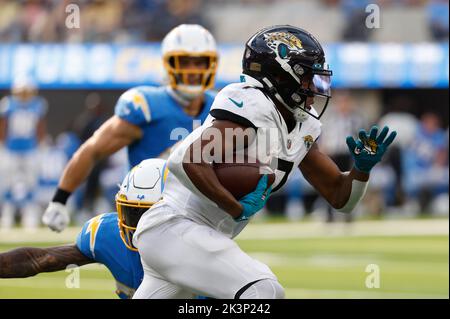 Jacksonville Jaguars wide receiver Zay Jones (7) runs during an NFL  football game against the Washington Commanders, Sunday, Sept. 11, 2022 in  Landover. (AP Photo/Daniel Kucin Jr Stock Photo - Alamy