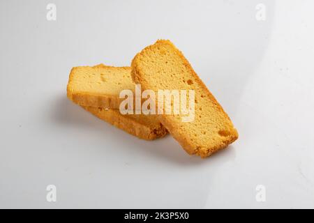 Getrockneter Obstkuchen, in Scheiben geschnittener Kuchen, geschnittener Kuchen, Barkuchen. Stockfoto