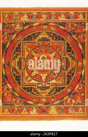 Thangka, tibetisch-buddhistische Malerei, 16.. Jahrhundert, Mahakala Mandala, tibetische Nepalesische Schule, GTsang District Stockfoto