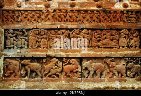 Indien: Pune, Trishund Ganesa Tempel, zeigt einen Teil von façade Stockfoto