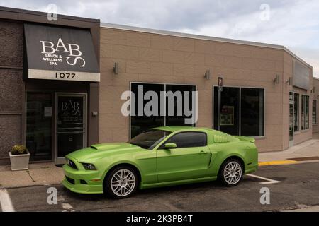 BIRMINGHAM, MI/USA - 13. AUGUST 2020: Ein Ford Mustang GT Auto auf der Woodward Dream Cruise Route. Stockfoto