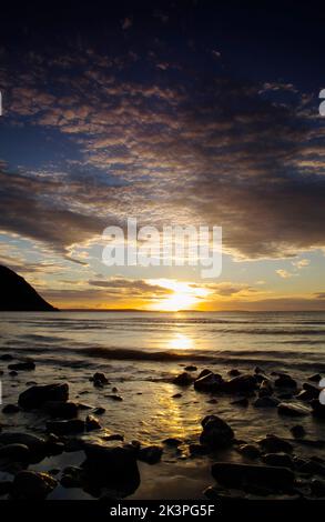 Penmaenmawr Beach, Conwy, North Wales, Vereinigtes Königreich, Stockfoto