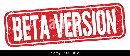 BETA-VERSION Text auf roten grungy Stempel Zeichen geschrieben. Stockfoto