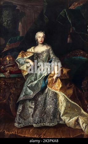 Maria Theresia (1717-1780), Erzherzogin von Österreich, Königin von Ungarn und Böhmen, Heilige Römische Kaiserin, Ölporträt auf Leinwand von nicht identifizierter Künstlerin, 1740-1741 Stockfoto