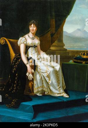 Caroline Bonaparte (Caroline Murat), (1782-1839), Königin Consort von Neapel und die beiden Sizilien, Porträt in Öl auf Leinwand durch den Kreis von François Gérard, 1810-1812 Stockfoto