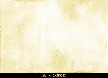 Aquarell hell sandig braun Hintergrund Textur. Flecken auf Papier. Stockfoto