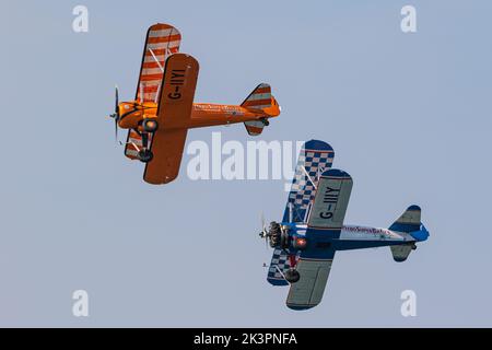 Aero Superbatics WingWalking Team zeigt auf der Blackpool Air Show 2022 Stockfoto